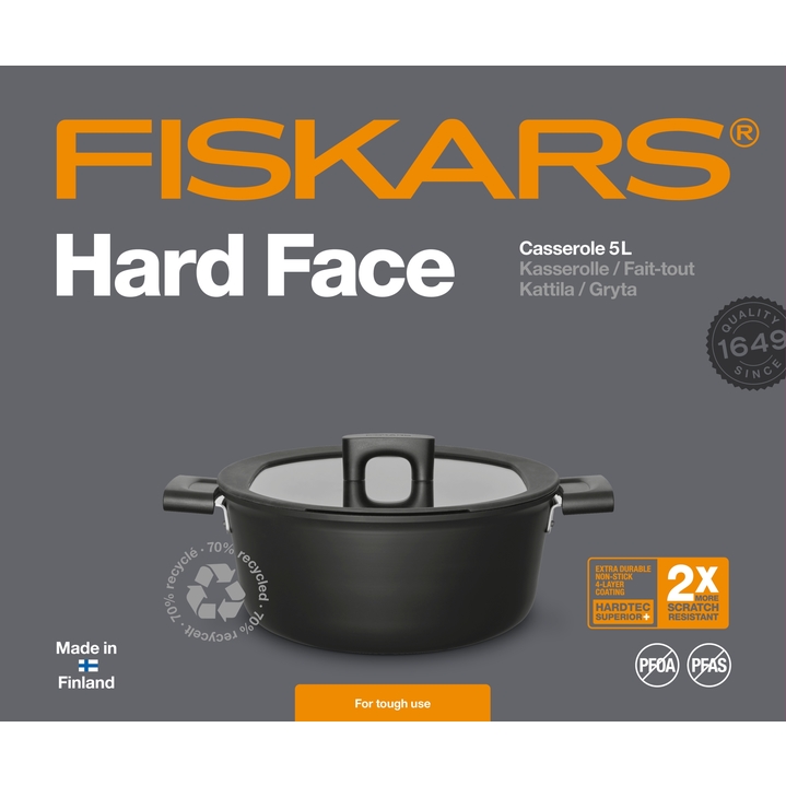 Edény fedővel FISKARS Hard Face , 5 l, 26 cm 4