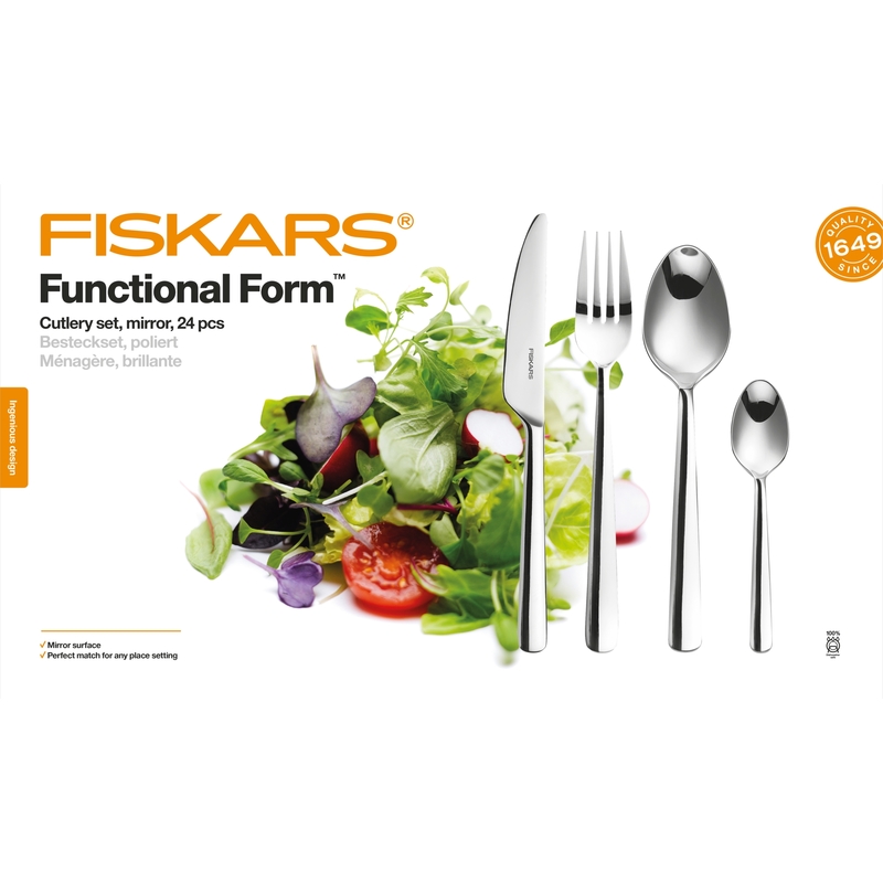 Fényes evőeszköz FISKARS Functional Form, 24db