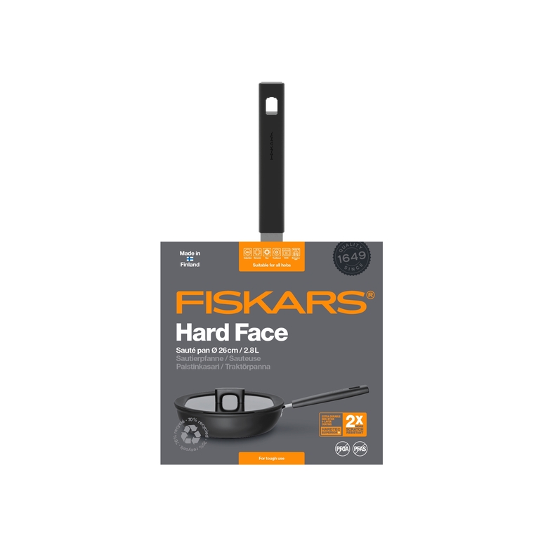 Serpenyő fedővel FISKARS Hard Face, 26 cm, 2,8l 4