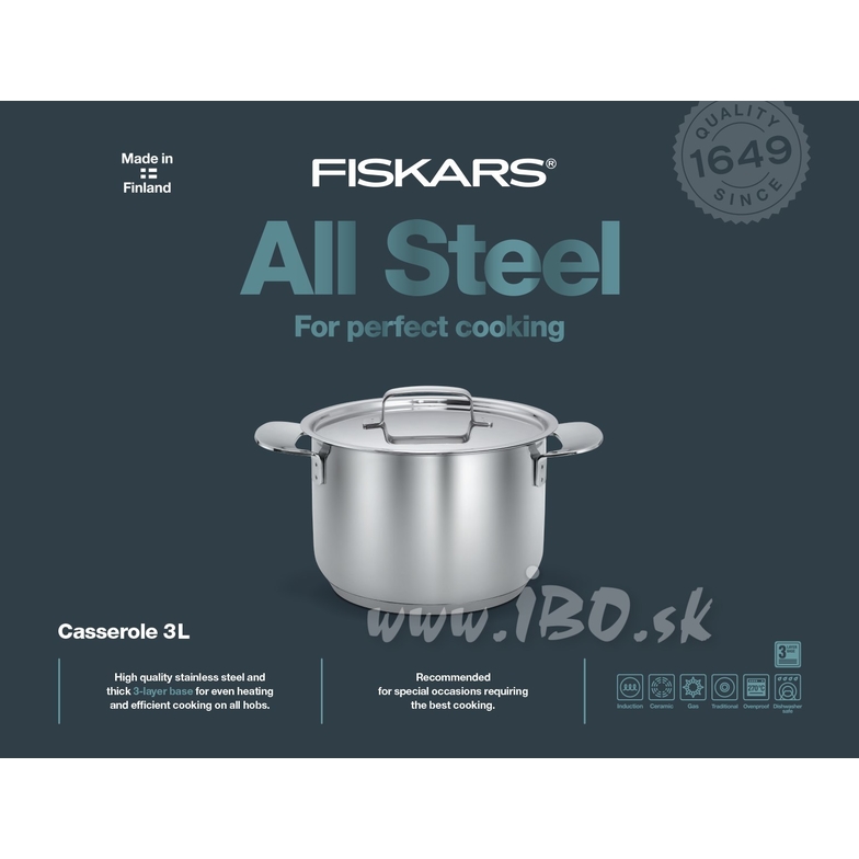 Sütőedény FISKARS All Steel, 1,5l 1