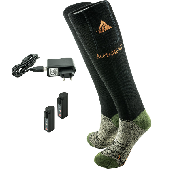 Fűthető zokni Alpenheat FIRE-SOCKS zöld-fekete