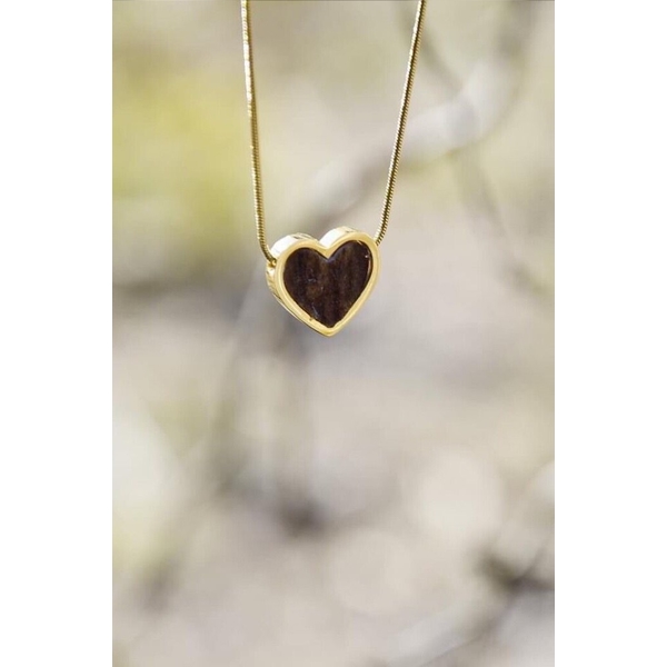Nyaklánc TETRAO agancsból - szív arany színben