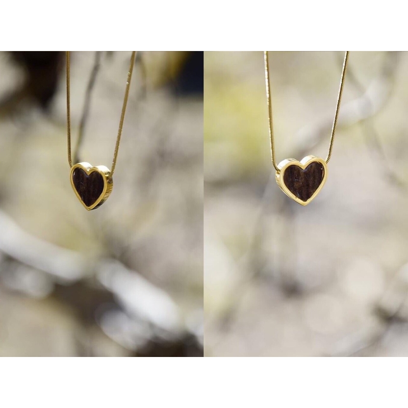 Nyaklánc TETRAO agancsból - szív arany színben 1