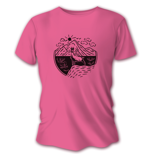 Női rövid ujjú póló TETRAO zerge - rózsaszín