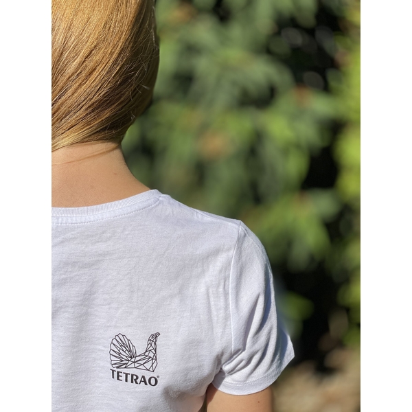 Női rövid ujjú póló TETRAO vadászatszívből fehér 7