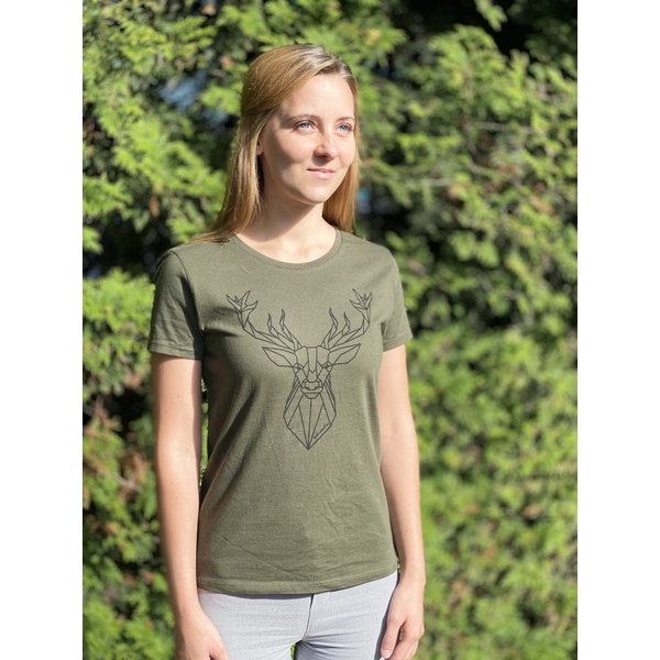 Női rövidujjú póló zöld TETRAO - vadászatszivből  6