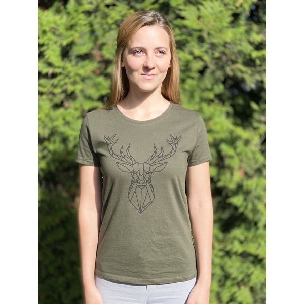 Női rövidujjú póló zöld TETRAO - vadászatszivből  5