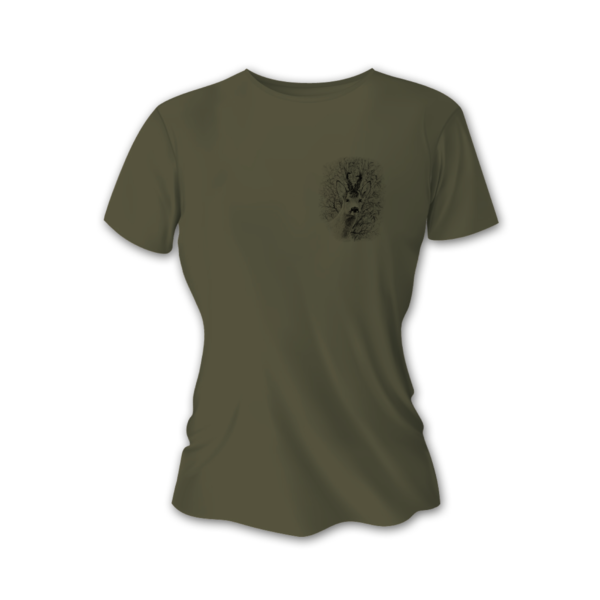 Női rövid ujjú póló TETRAO őzbak kicsi - zöld