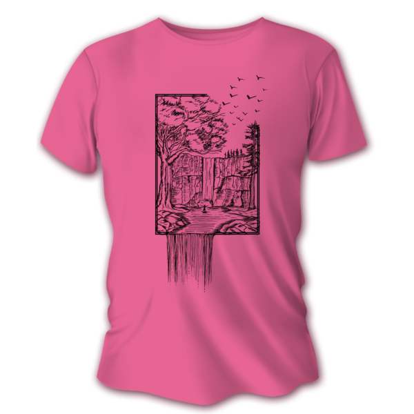 Női rövid ujjú póló TETRAO vízesés- rózsaszín 