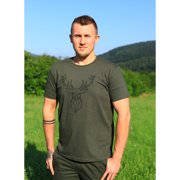 Férfi vadász rövid ujjú póló TETRAO vadászatszívből zöld  2