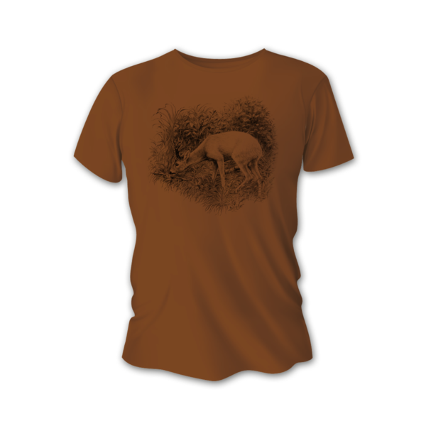 Férfi rövid ujjú póló barna TETRAO - őzbak nagy
