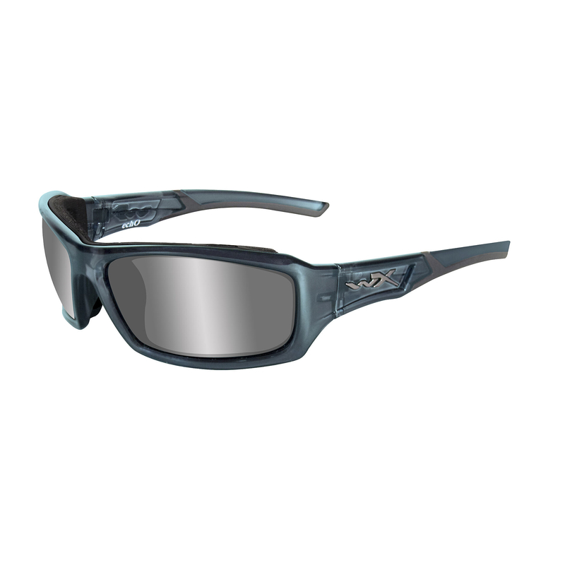 Nap szemüveg Wiley X Echo szürke ezüst szemüveg kék keretben