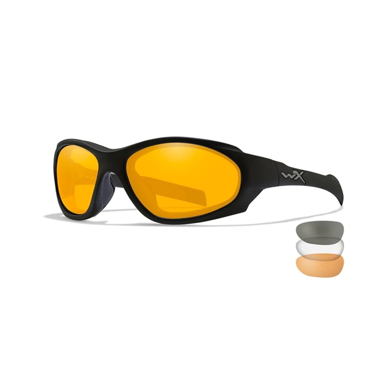 Lövész szemüveg Wiley X szürke + átlátszó + narancssárga lencsék
