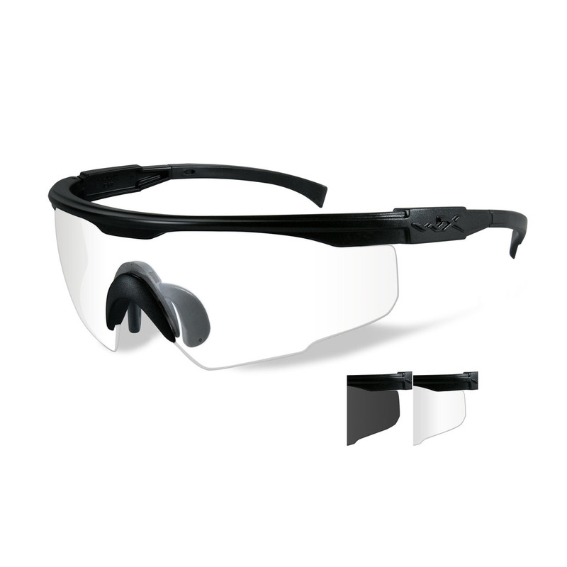 Lövész szemüveg Wiley X szürke + átlátszó üveg matt fekete keretben 2
