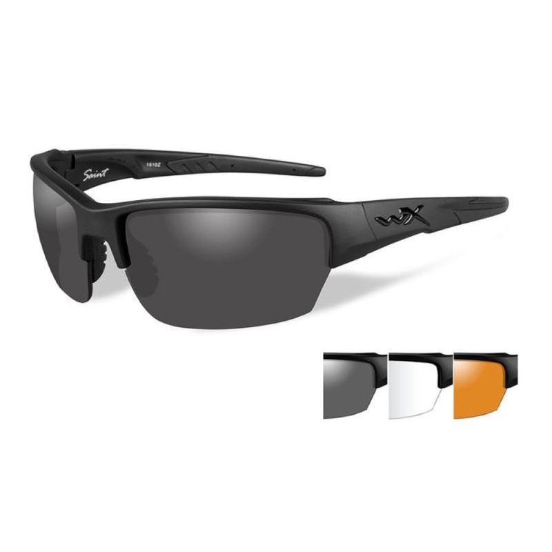 Taktikai szemüveg Wiley X Saint šedé + átlátszó lencse matt fekete keretben