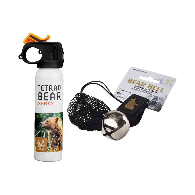 Gombázó szett medvék ellen TETRAO - Gáz spray TETRAO medvék ellen 150 ml+ csengő a medve ellen