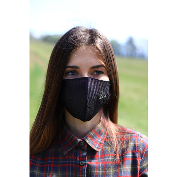 Pamut védő arcmaszk TETRAO– fekete 1 db 1