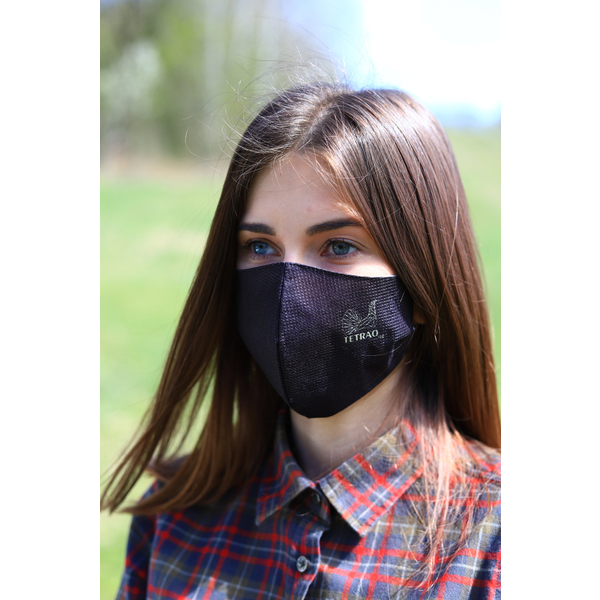 Pamut védő arcmaszk TETRAO– fekete 1 db