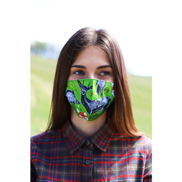  Pamut védő arcmaszk TETRAO – erdő zöld 1 db 2