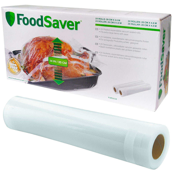 Fólia készlet vákuumozáshoz FoodSaver 2 x 28cm,nagy darab ételhez