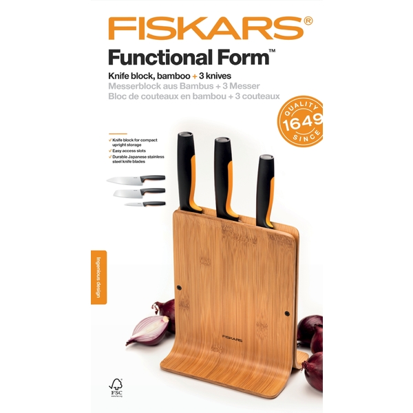 Bambusz blokk 3 késsel FISKARS Functional Form 6